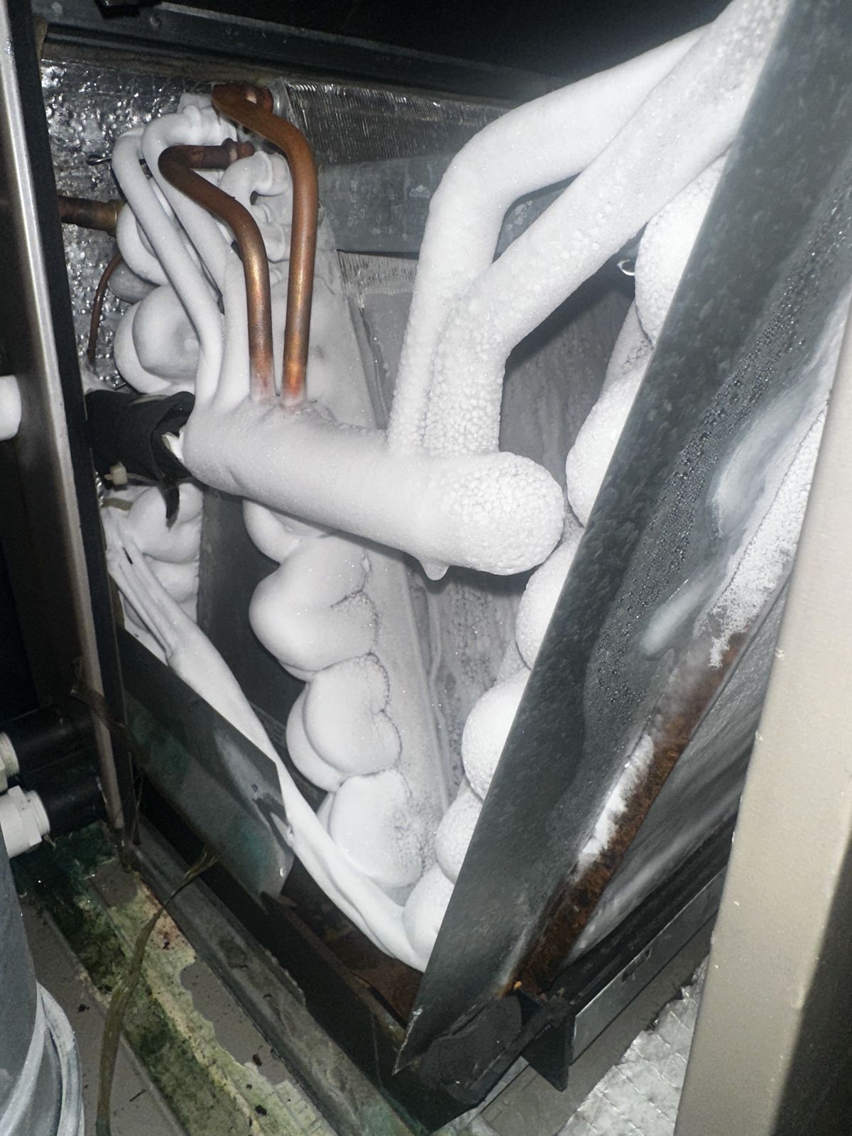 Frozen evaporator coil diagnosed and repaired by NC Climate Control